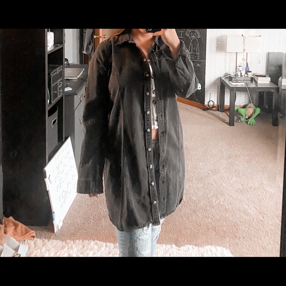 black long jean jacket